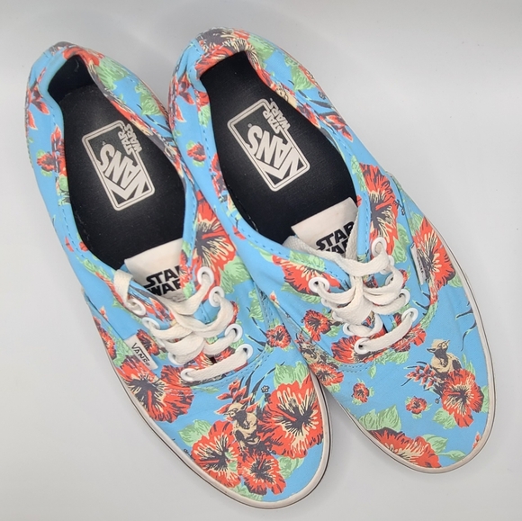 VANS AUTHENTIC STAR WARS YODA ALOHA FLORAL SKY BLUE OFF WHITE ERA Men 7/ Wm 8.5 - Picture 2 of 12